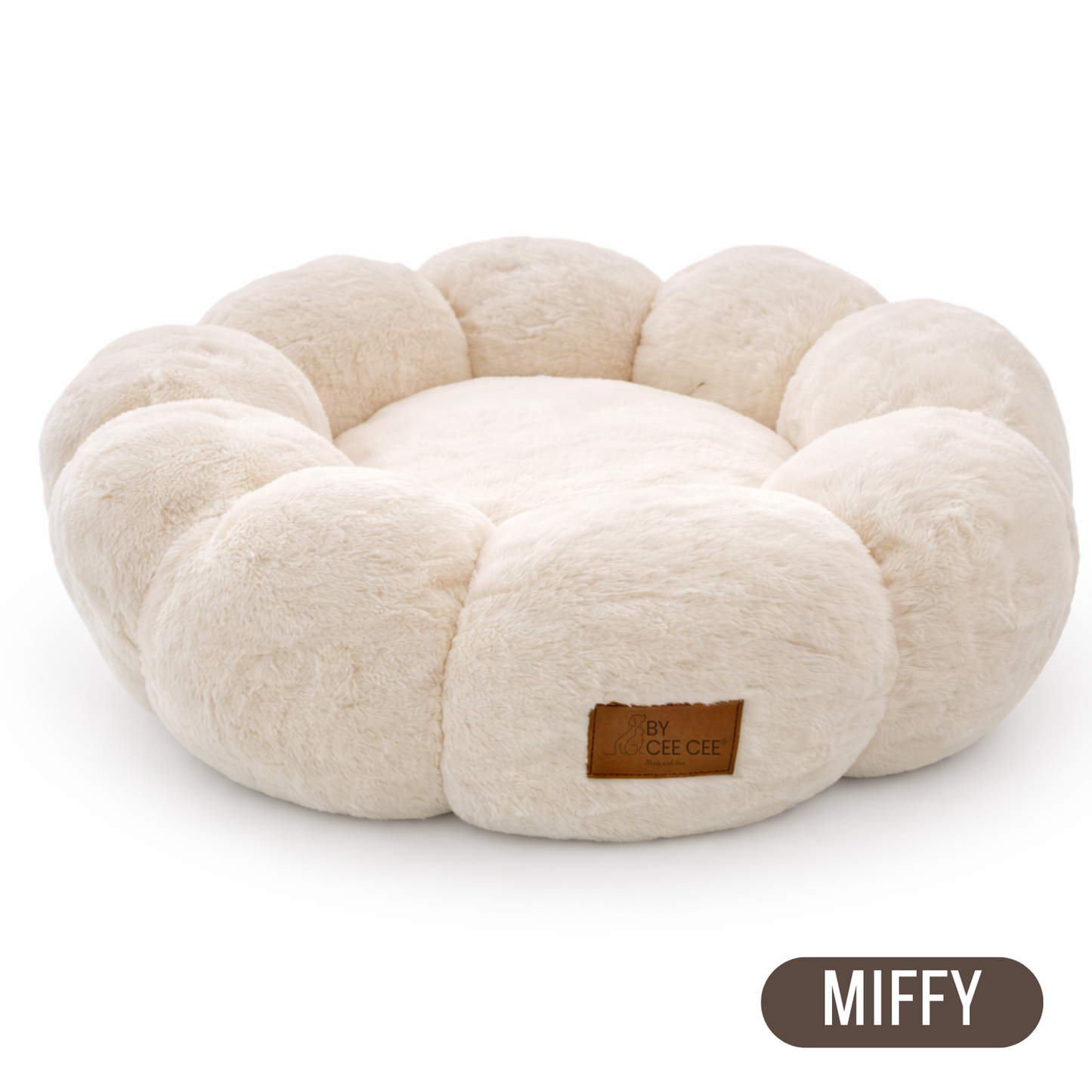 Donutbett in Blumenform für kleine Katzen und Hunde – weich und sicher (50 cm)