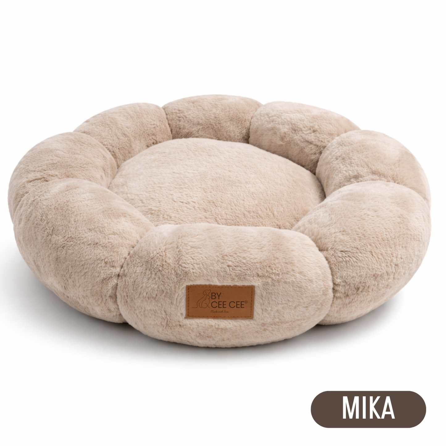 Donutbett in Blumenform für kleine Katzen und Hunde – weich und sicher (50 cm)