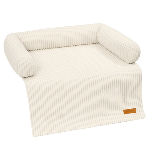 By Cee Cee Hondendeken Bank - Ribstof - Beige - MAAT M