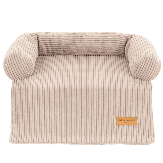 By Cee Cee Hondendeken Bank - Ribstof - Mokka Taupe - MAAT M