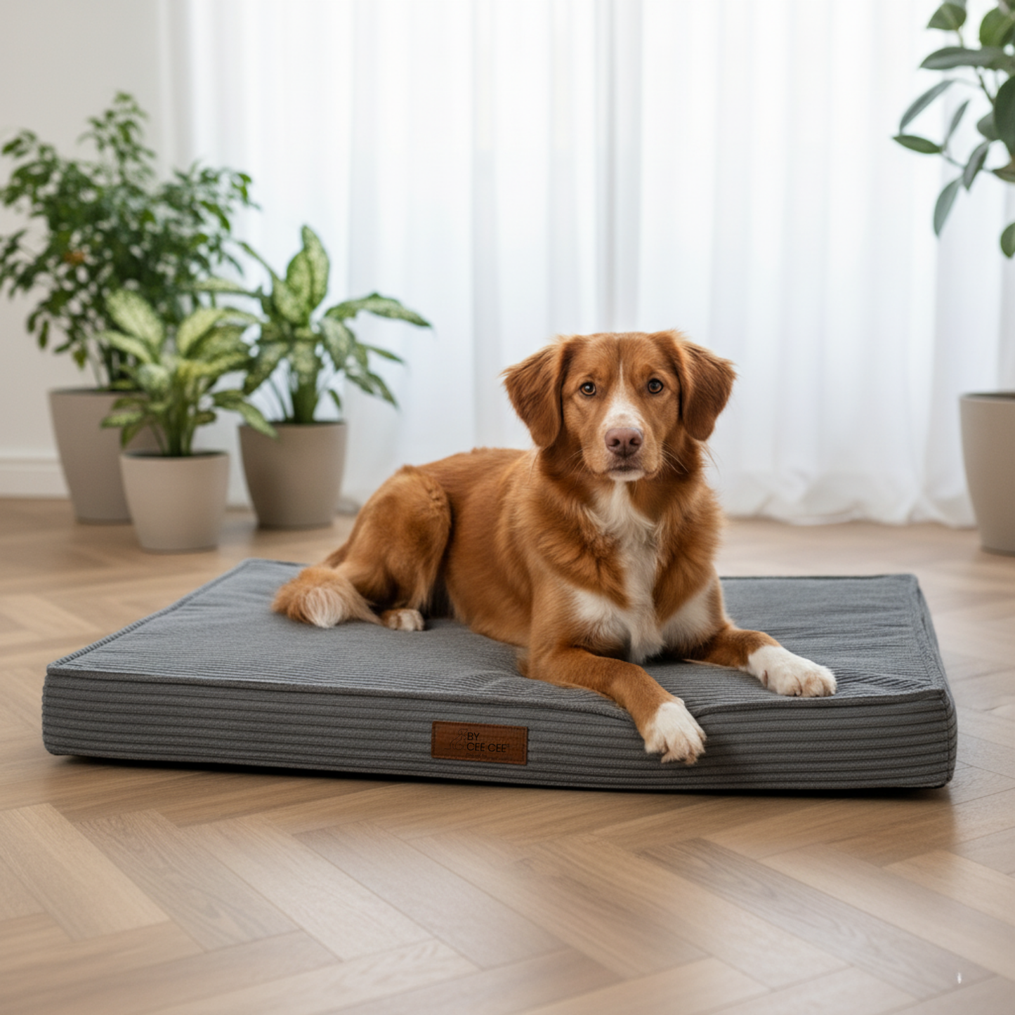 By Cee Cee Original Orthopädisches Hundekissen, Rippenstoff, 100 x 70 cm
