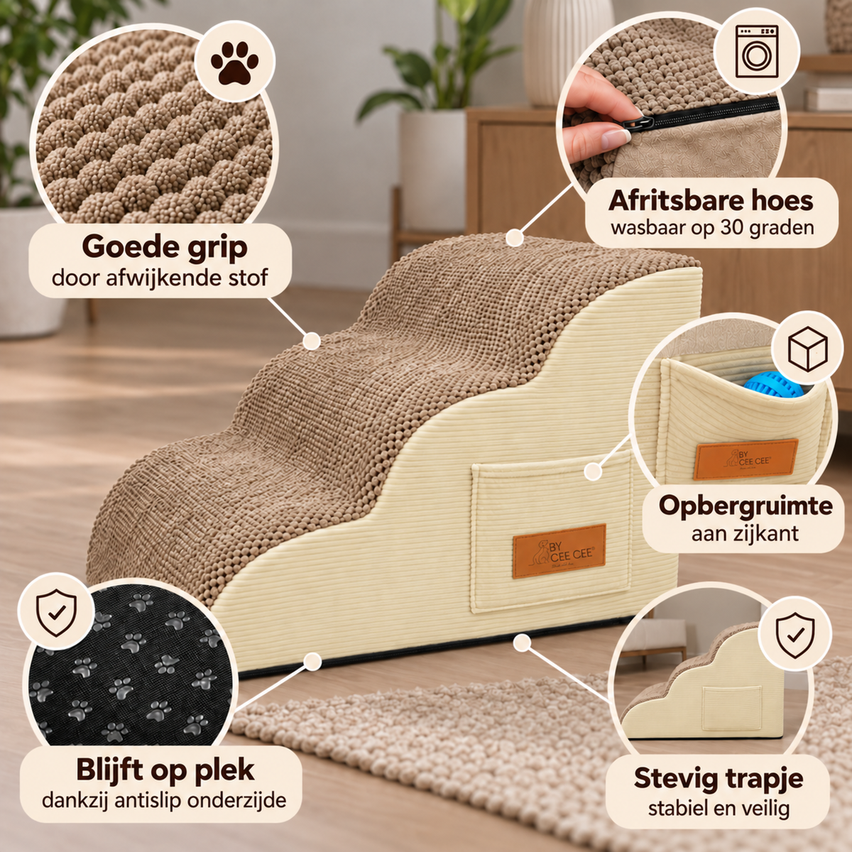 By Cee Cee Anti Slip Hondentrapje Voor Honden