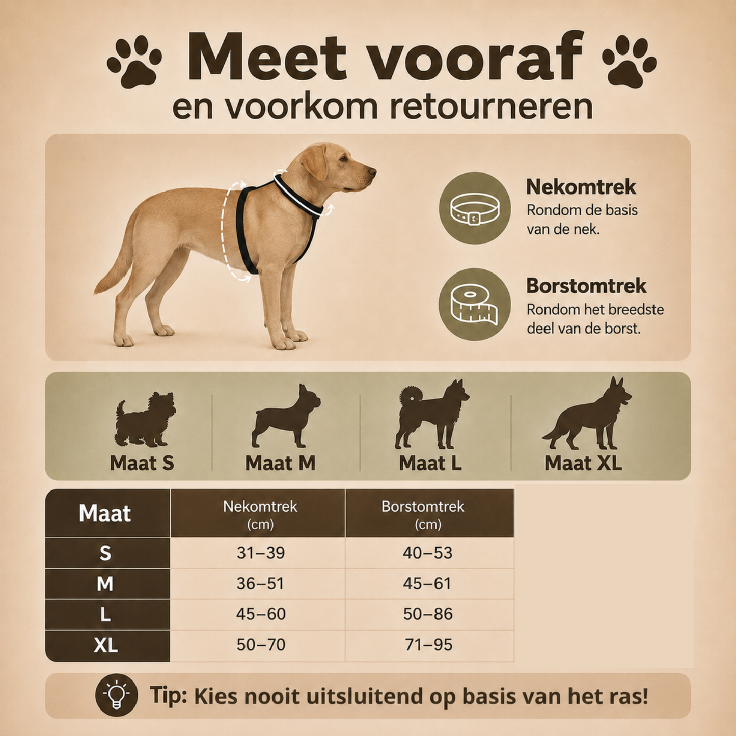 Reflecterend Anti Trek Hondentuigje Zwart