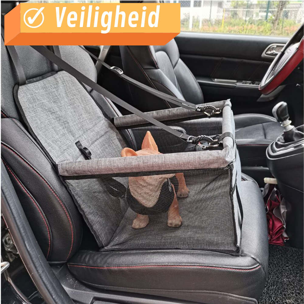 Autostoel Hond Waterdicht - Hondenmand Auto Stevig - Hondenstoel Auto – 44cm x 41cm - Antraciet